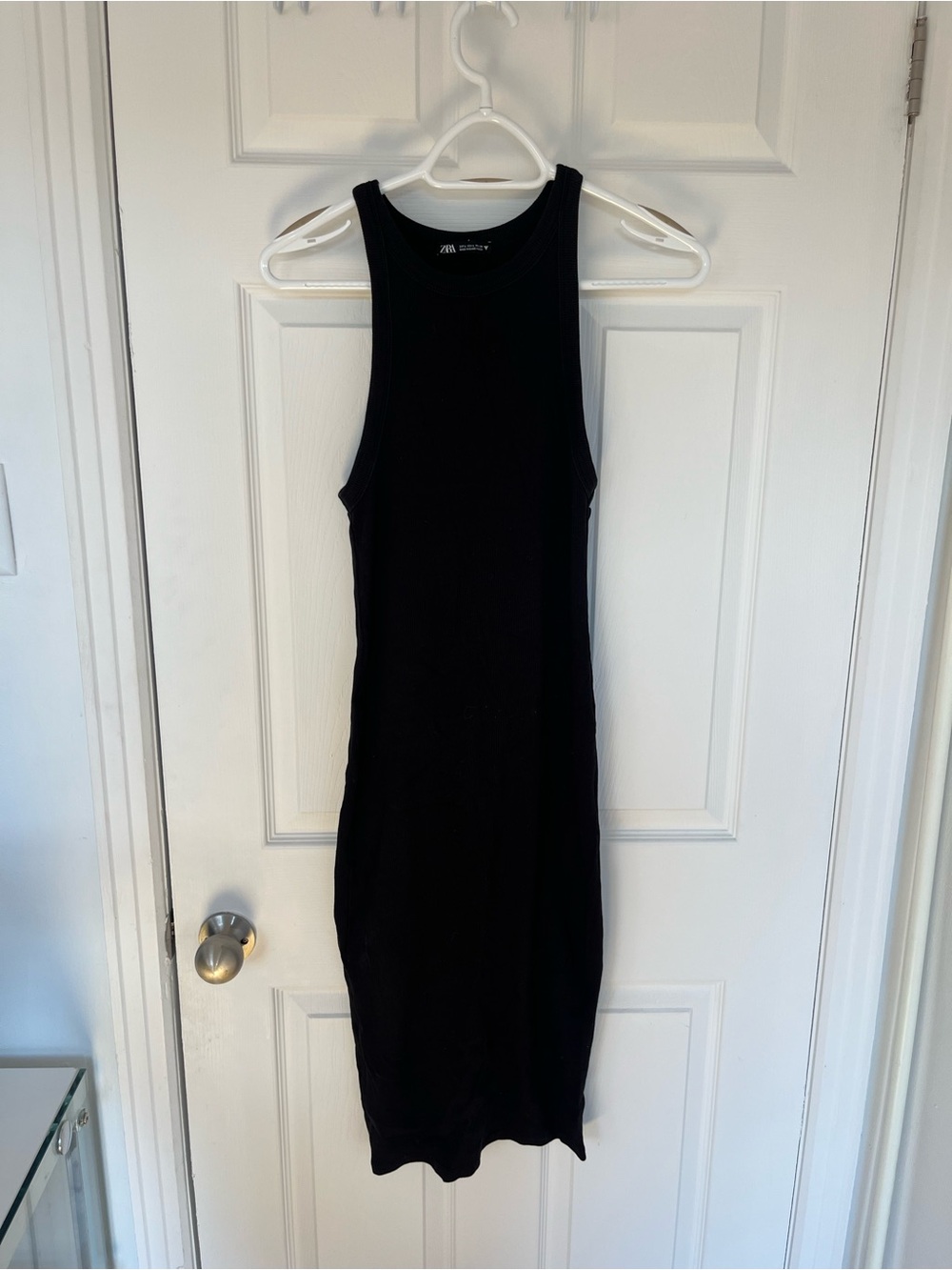 Zara Black Ribbed Tank Dress